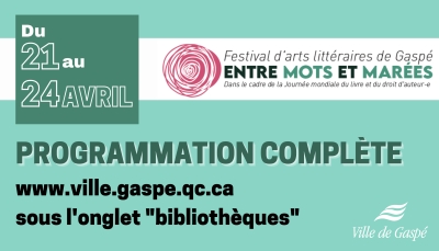 Gaspé Literary Arts Festival "Between Words and Tides"