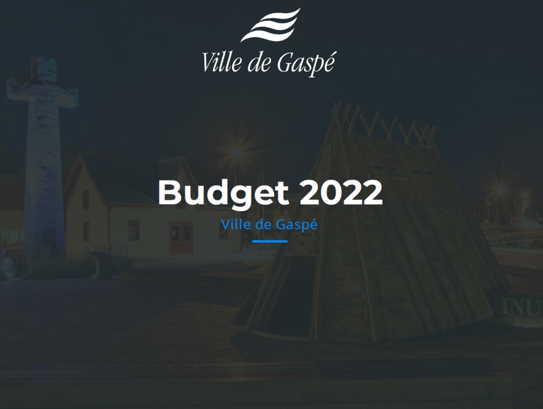2022 Budget of the City of Gaspé: A BUDGET FOCUSED ON CONTINUED DEVELOPMENT